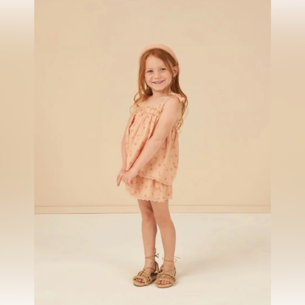 Rylee & Cru Pink Flower Print Top and Shorts - Age 8-9